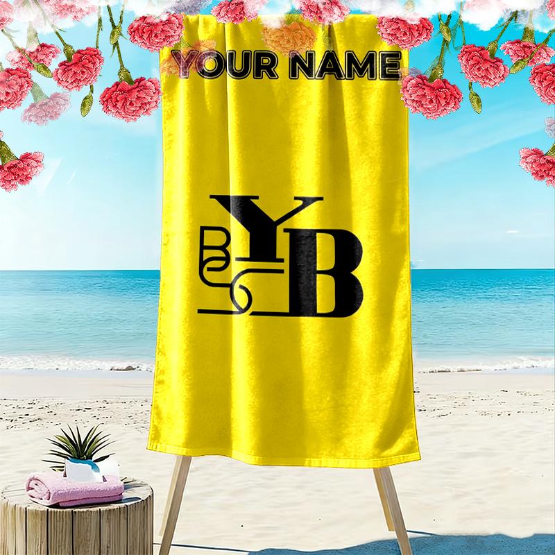 Custom Name BSC Young Print Beach Towel, Large Soft Quick Dry Towel for Beach Camping Swimming