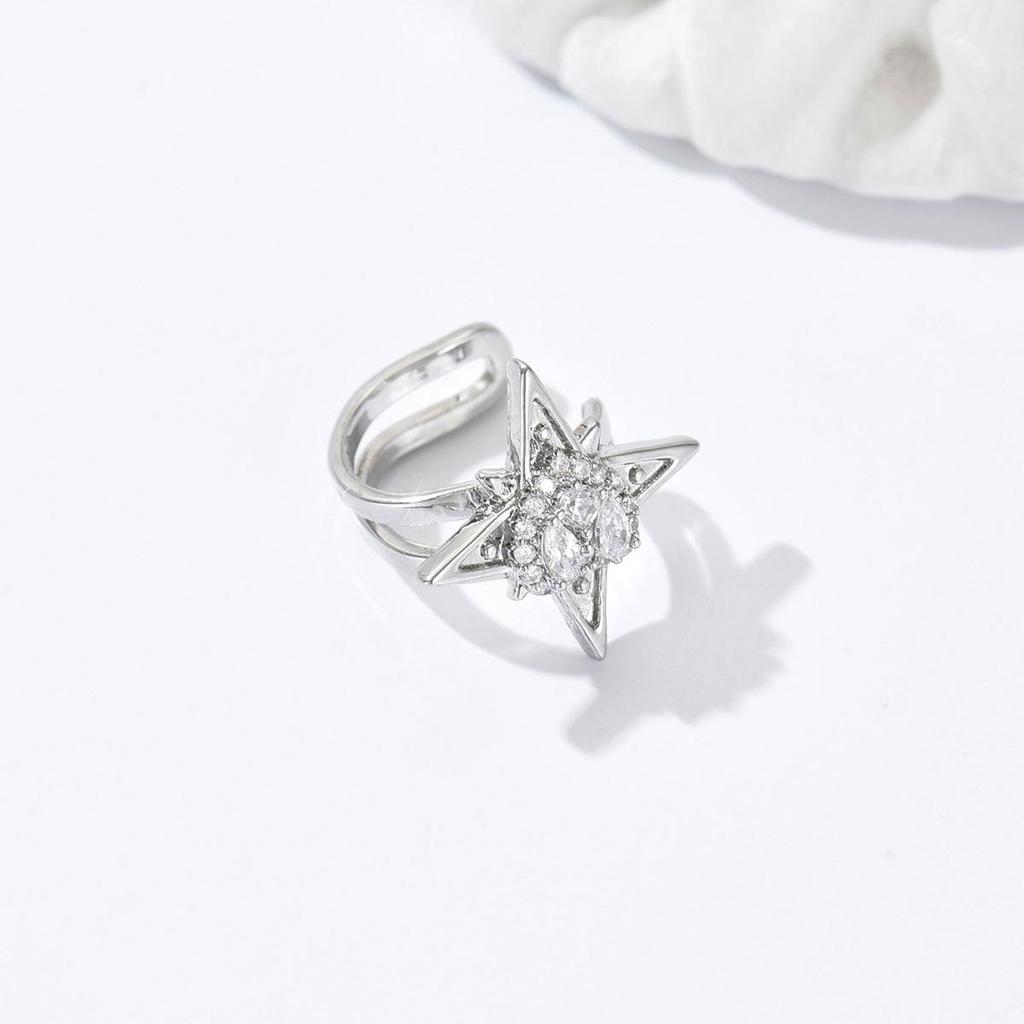 Micro Inlaid Star Light Niche Design Without Ear Holes, Ear Bone Clip Exquisite Temperament, Star Versatile Ear Clip Earrings