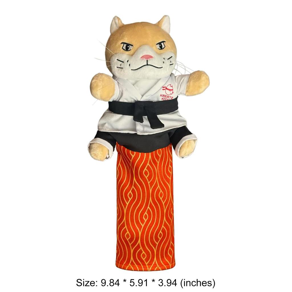 Cat Sumo Wrestler Hand Puppet Toy Interactive Plush Stuffed Animal with Sturdy Padding for Indoor Cats, Kids Pretend Play