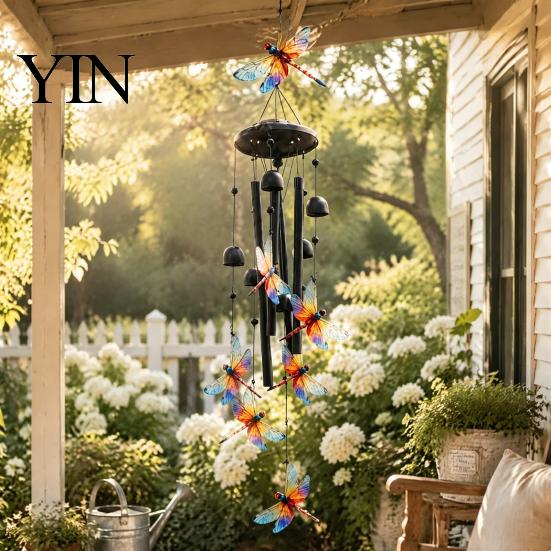 Melodious Wind Bells for Porch Yard Decoration Vintage Hummingbird Chime with Metal Tubes Bells, Weatherproof Outdoor Hanging Charming Chimes