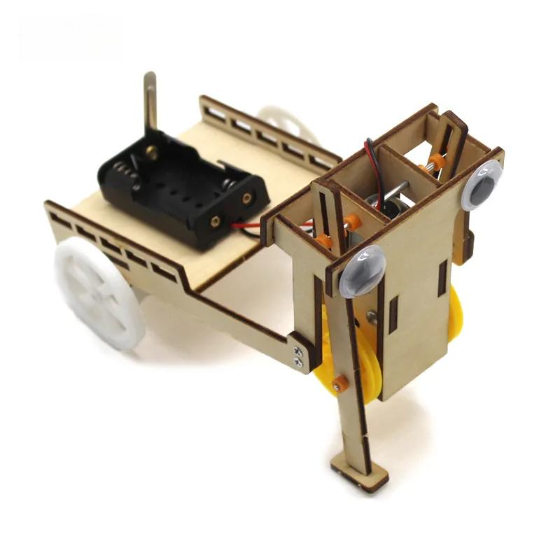 DIY робот тянуть тележку Материал Пакет Научная модель игрушка G175