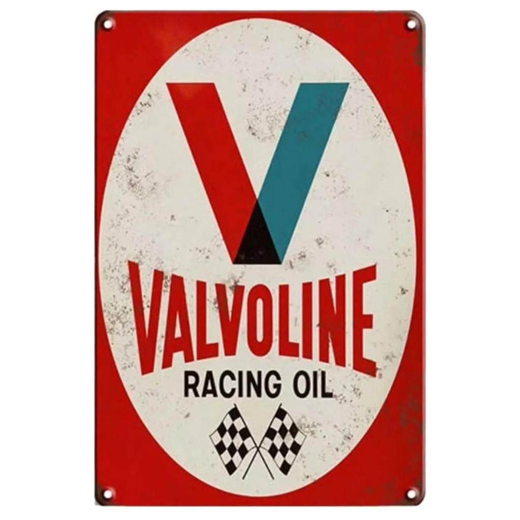 Vintage Gas Motor Oil Retro Metal Tin Sign for Garage, Bar, Man Cave