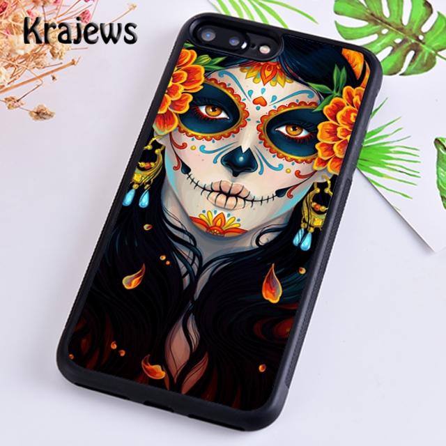 Чехол для телефона Krajews Candy Skull Sugar Day Of The Dead для iPhone 14 5s 6s 7 8 plus X XR XS 11 12 13 pro max Samsung S21 S22 ultra
