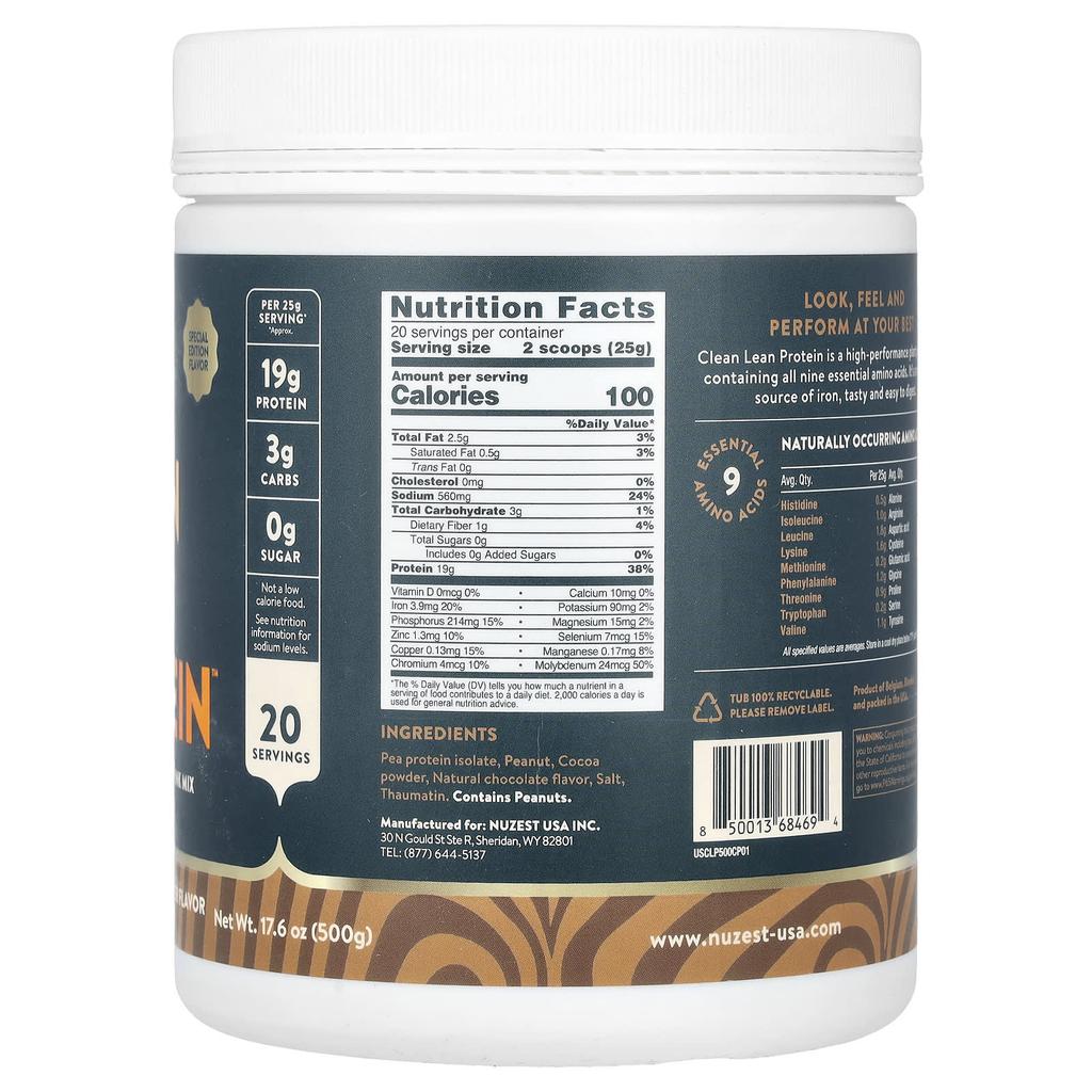 Nuzest Clean Lean Protein, Chocolate Peanut Butter Flavor, 500 G (17.6 Oz)