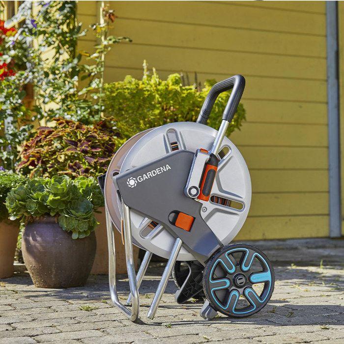Dévidoir CleverRoll® en métal pour jardin moyen - GARDENA - Longueur max 60m - Garantie 5 ans