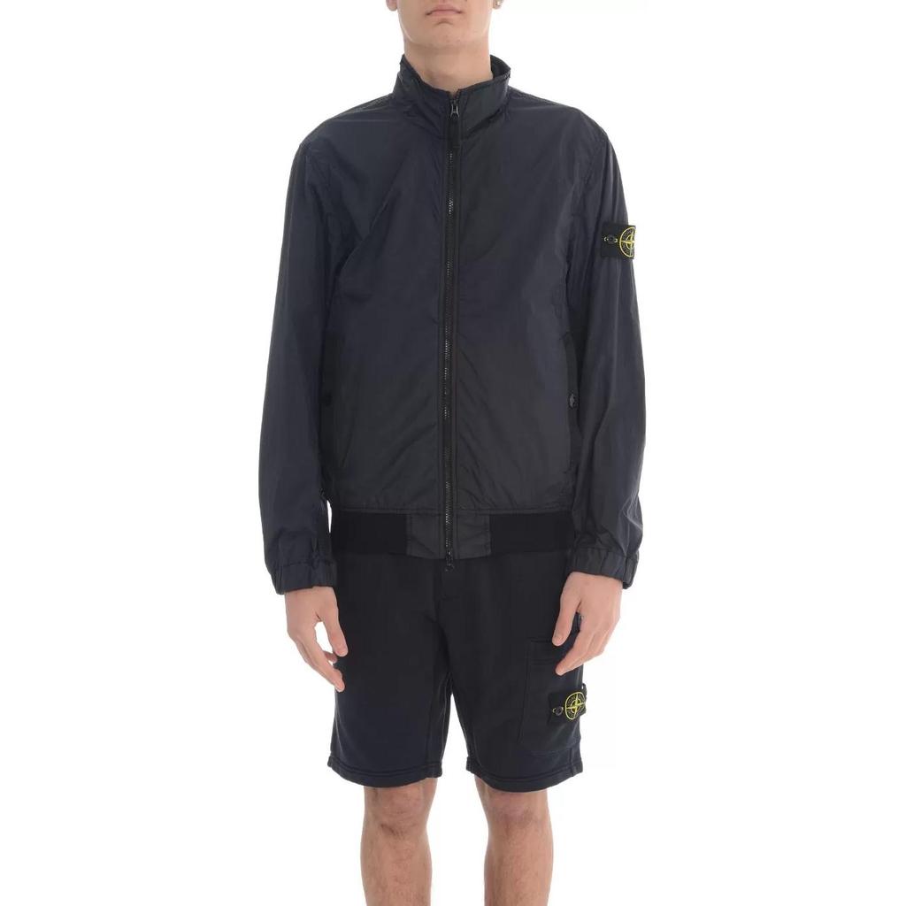 STONE ISLAND Куртка мужская Ss25 из смолы нейлона ветрозащитная водонепроницаемая с воротником на молнии темно-синяя K1S1541000-37S0A23-V0020