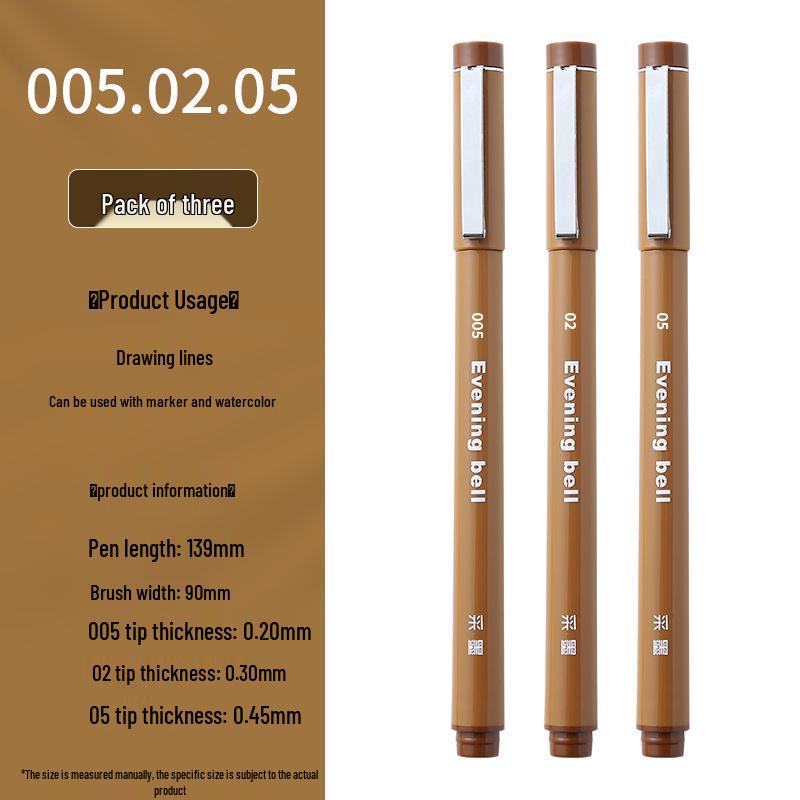 Водостойкий коричневый линер Cai Mo: Вечерний звон Техническая ручка для манги и эскизов