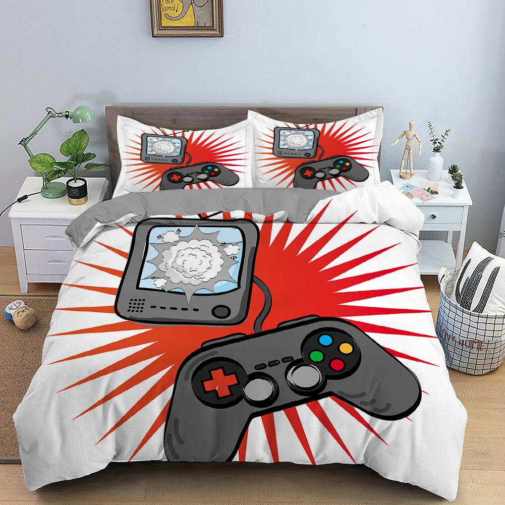 RunGrape Комплект постельного белья с пододеяльником Двуспальный Полуторный Квинсайз Кингсайз 240x220 Скандинавский Чехол на кровать 135 Евро Постельное белье Игровое Постельное белье 200x200