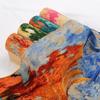 Art Print Wrinkle Pashmina Soft Satin Scarf Large Shawl Wrap
