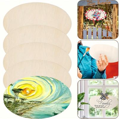 5 шт. Овальные поделки, необработанные деревянные поделки, деревянные круги для поделок, деревянные овальные вырезы, живопись и свадебные украшения