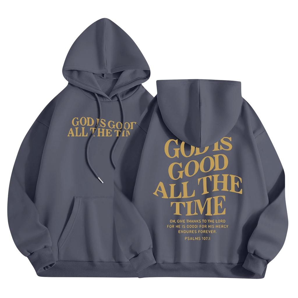 Women Outfit Sweatsuit Letter Printed Long Sleeved  Casual Hooded Sweatshirt