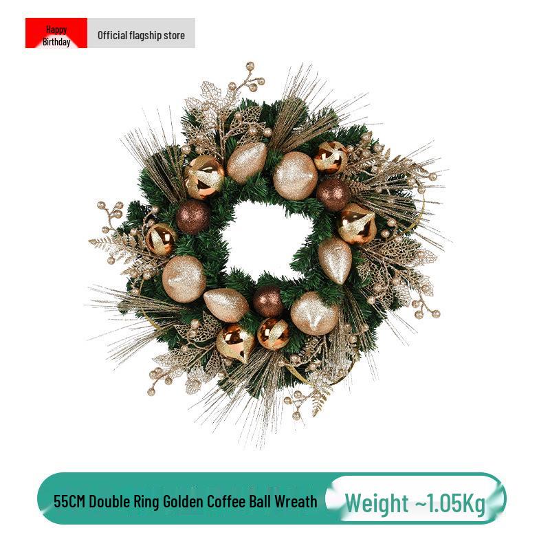 Christmas Pine Needle Wreath: Door, Wall, and Window Hanging Ornament for Festive Décor