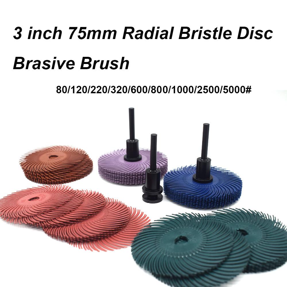3inch 75mm 10PCS Radial Bristle Disc Abrasive Brush Polishing Wheel for Dremel Rotary Tool Accessories 80-5000 Girt