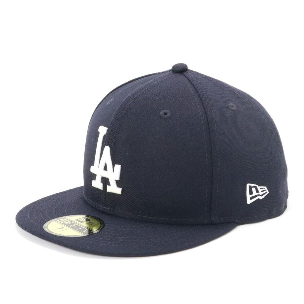 New Era Flat Visor MLB Los Angeles Size LOSDOD NVY 23J Cap, Dodgers, Navy, 8, 5950, SWHT,