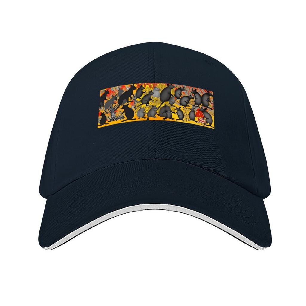 Wallaby art 3 Baseball Cap Beach fishing hat Snap Back Hat Anime Mens Womens
