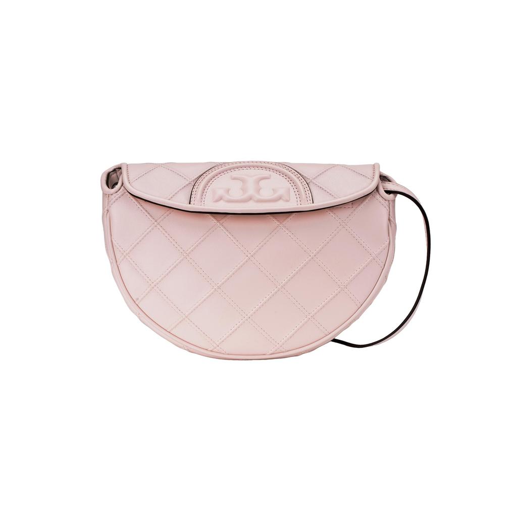 Tory Burch Fleming Diamond Quilted Leather Crescent Bag Chain Bag Shoulder Bag Tote Bag Mini Women Bags Light-Pink 143575-652