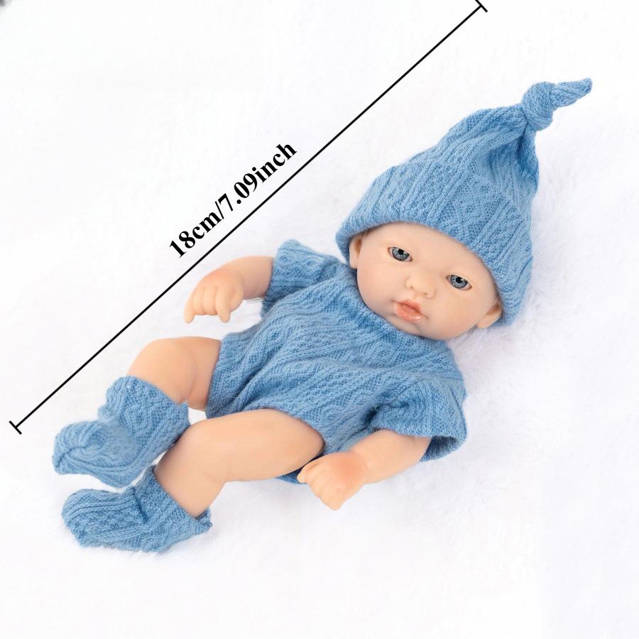 7 Inch Reborn Baby Doll Soft Silicone Realistic Newborn Vinyl Toy for Kids Gift