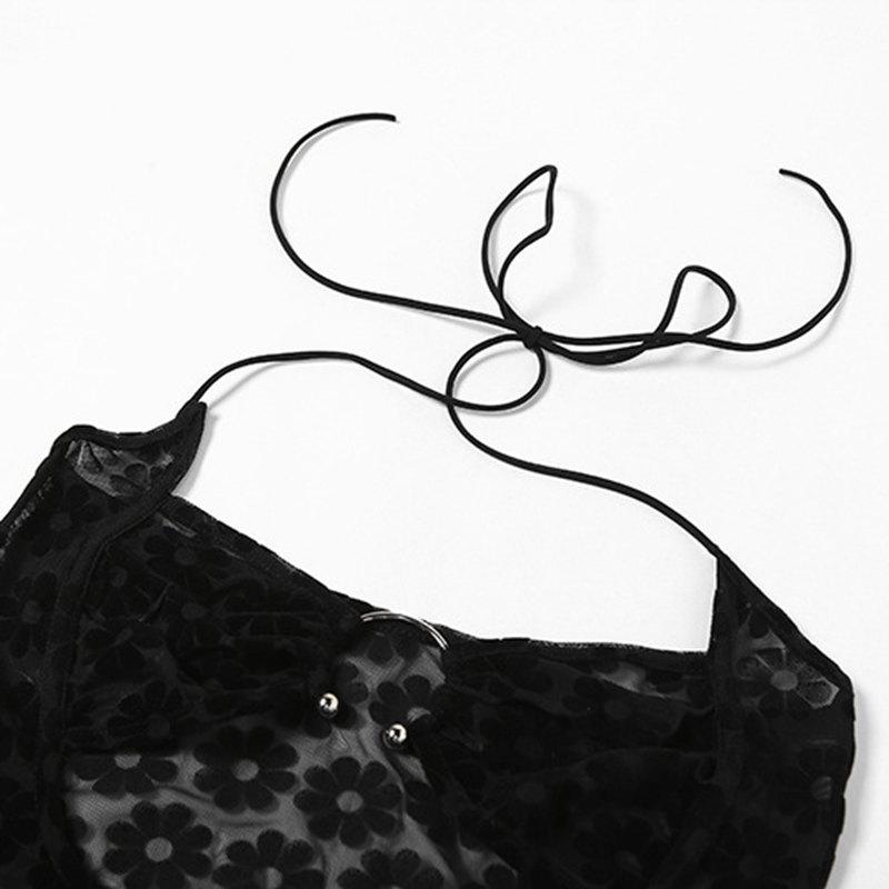 Женское летнее сексуальное прозрачное клубное вечернее платье с открытой спиной, элегантное платье макси с цветочным принтом на бретельках и вырезами