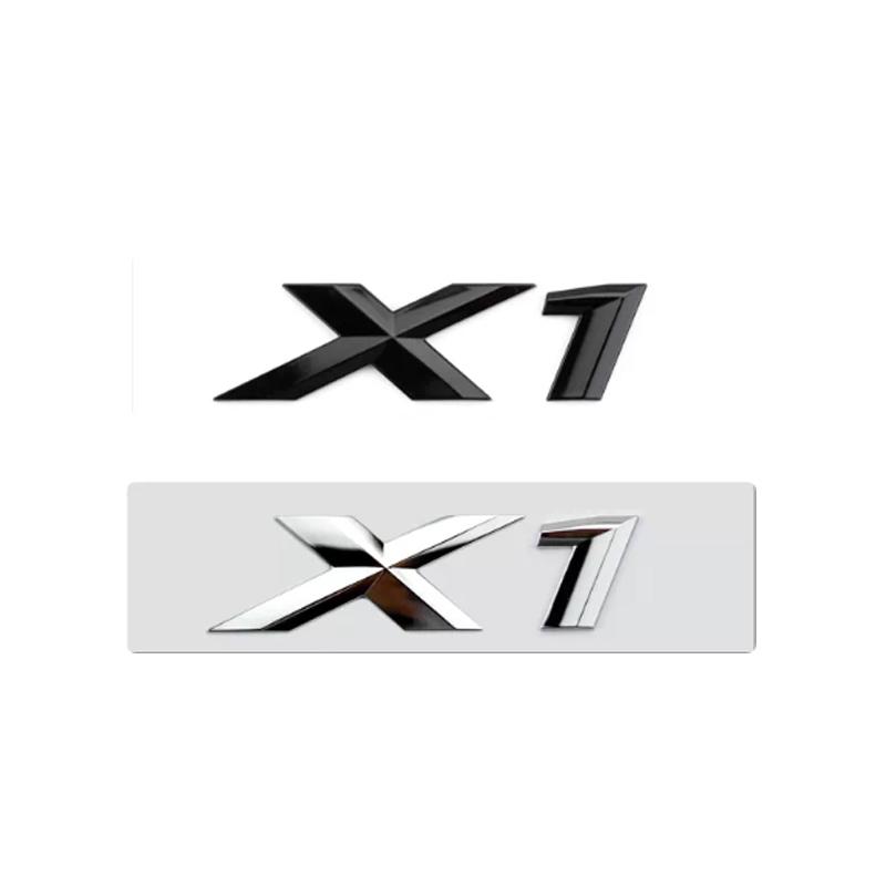 3D ABS Black Chrome Car Letters Rear Trunk Badge X1 Logo For BMW X1 Sticker Emblem X1 Lettering Accessories LF0