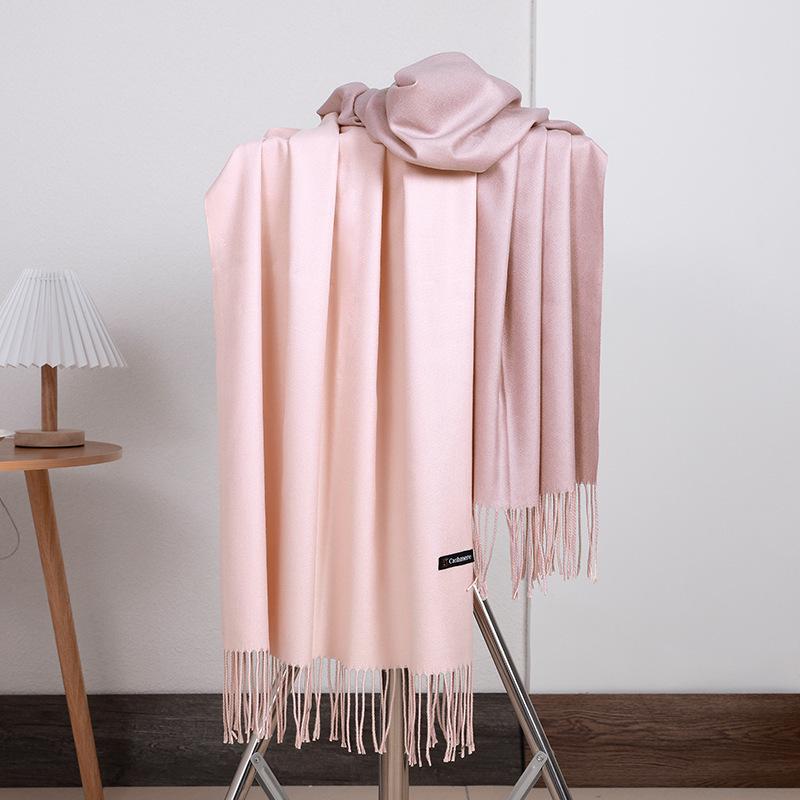 Women'S Thick Warm Solid Color Scarf Autumn And Winter New Style Cashmere Scarf Versatile Wool Scarf
