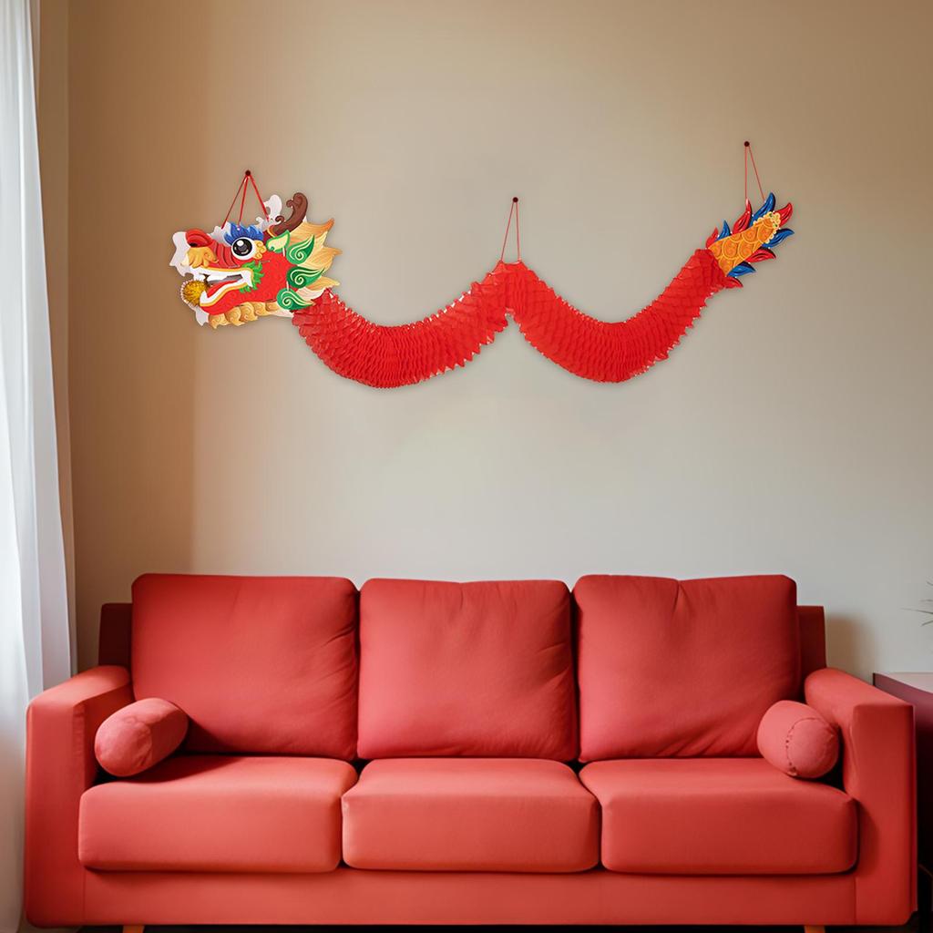 Подвеска-гирлянда в виде китайского дракона для входа и витрины