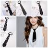 Korean Style Hand-beaded Long Necktie Black Decoration Shirt Tie Elegant Pearls Tie  Performance