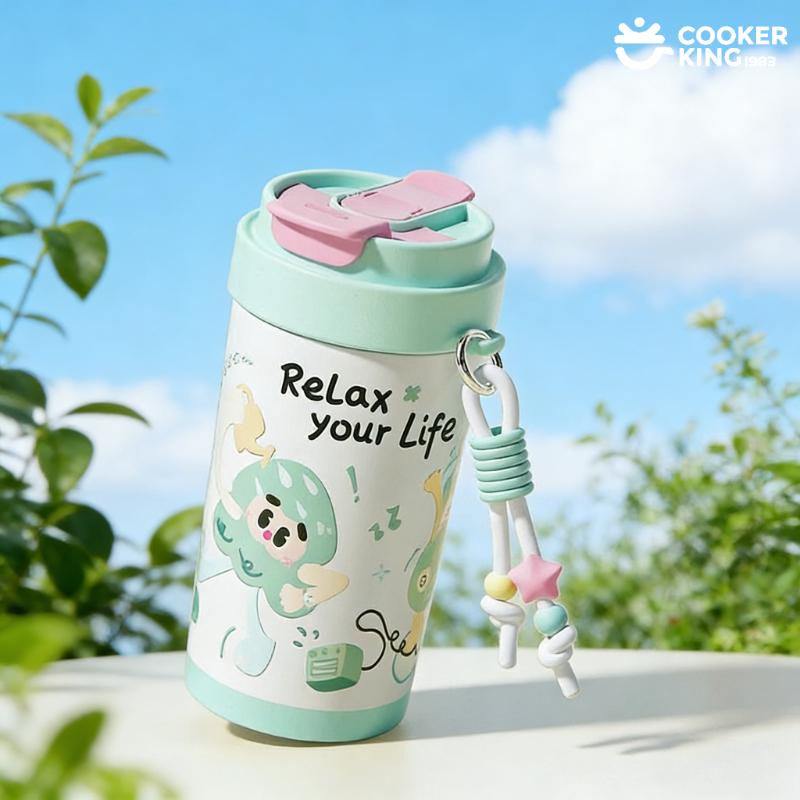 420ML 316/304 Stainless Steel+PP Straw Cup Insulated Coffee Cups Portable Water Cup Coffee Travel Mug Water Bottles