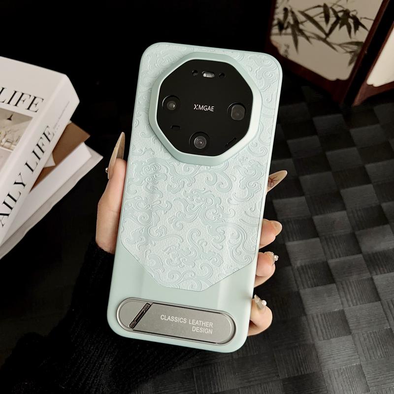 Для Huawei Mate 40 50 60 70 80 RS Pro Max Кожаный чехол с тиснением в виде дракона, металлическим держателем, защитой от отпечатков пальцев, тонким захватом