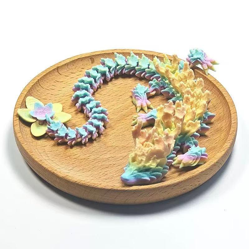Unit Articulated Crystal Dragon Toy 3D Printed Lotus Dragon Ornament Office Decorative Item Birthday Gift For Boys