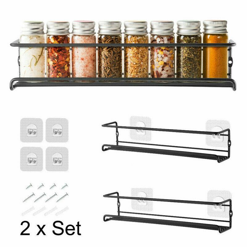 2/4PCS Hanging Kitchen Shelf Spice Shelf Wall-Mounted Kitchen Cupboard Doors
