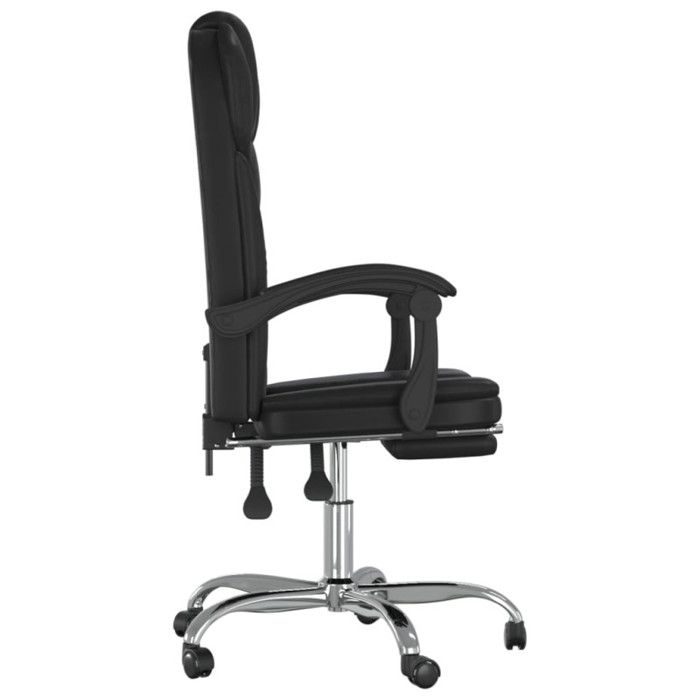 VidaXL Reclining Office Armchair, Swivel Chair with Adjustable Backrest and Footrest, Office Seat, Modern, Black 349697