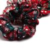 Wind Christmas Pig Large Intestine Ring, Christmas Hair Accessories Plaid Hair Band Head Flower Women'S Headdress