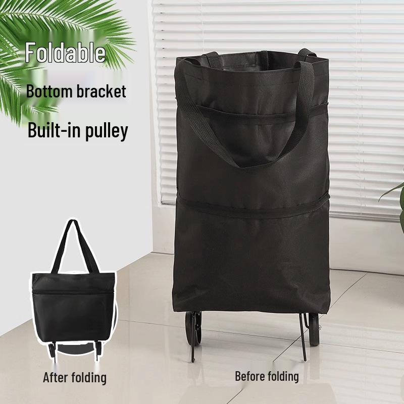 Легкая Складная Тележка для Продуктов на Колесах - Портативная Тележка для Покупок и Бытовая Ручная Тележка
