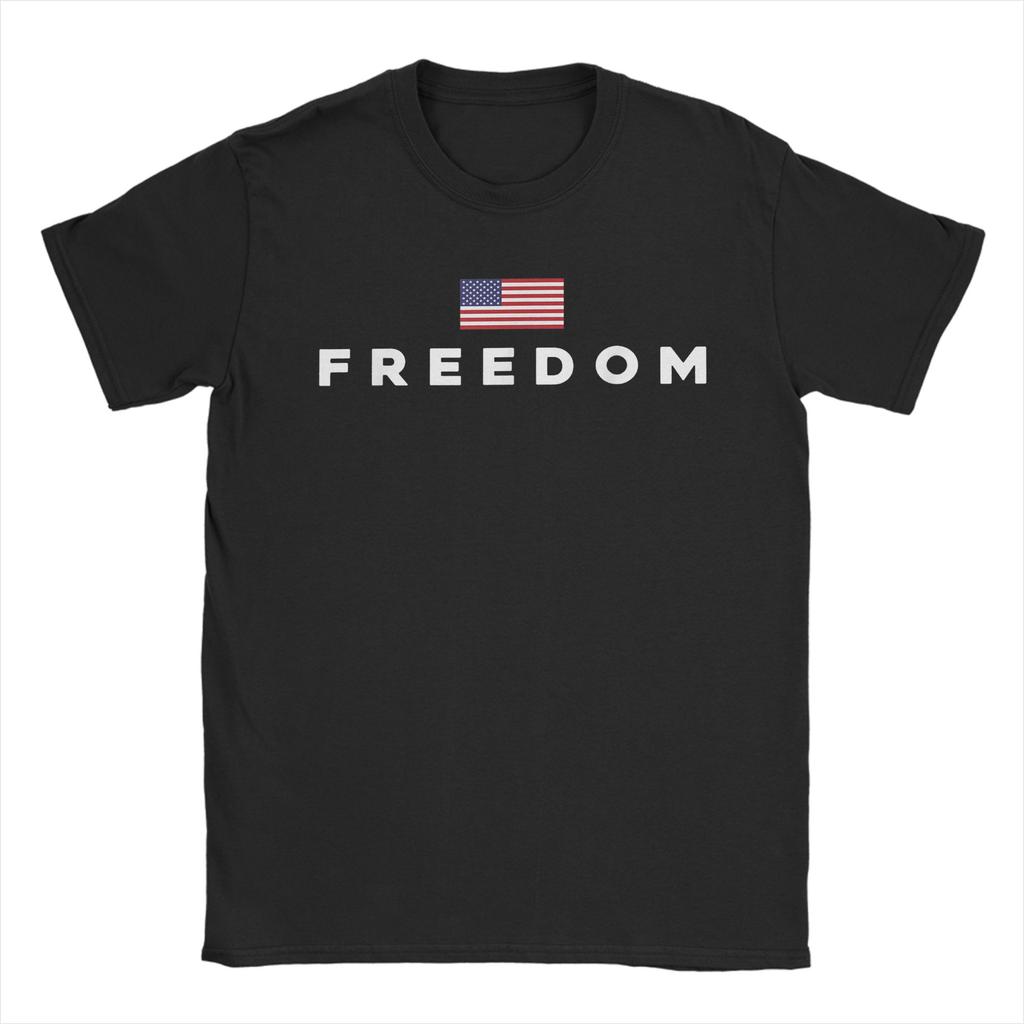 Funny Freedom LOGO T-Shirts for Men Crew Neck 100% Cotton T Shirt  Short Sleeve Tee Shirt Plus Size Tops