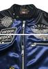 by our Riders Flying Emblem Embroidery Patch Bonding Riders Jacket Navy x [Banson] [Custom-ordered store] & JFV-802-DNAVY-BLACK (M, D. Black)