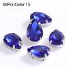 50Pcs/Pack Teardrop Shape Glitter Sewing Rhinestones Diamond Beads Ornament  For Needlework