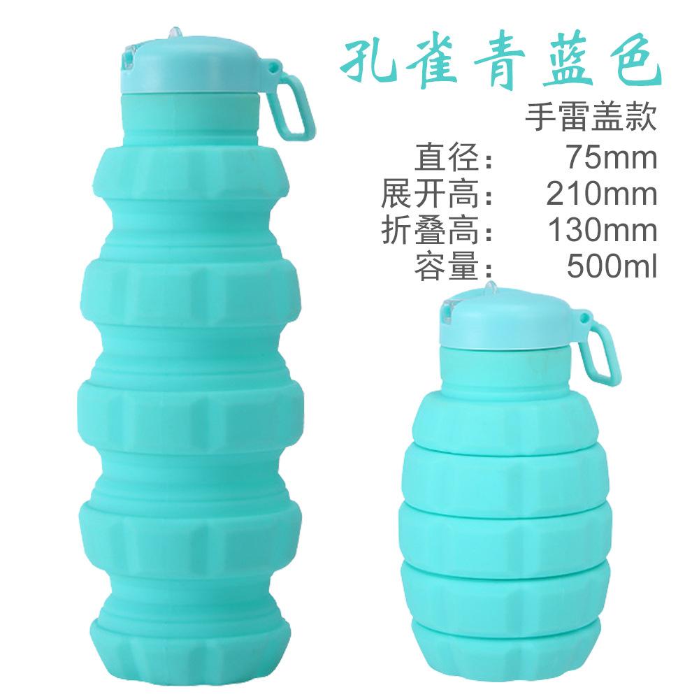 Ручная граната, камуфляжная бутылка для воды, портативная силиконовая складная спортивная чашка, 500 мл, спортивный чайник с ручной гранатой