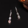 Bolaijewelry Colorful October Birthstone Natural Opal Earrings 925 Sterling Silver Fine Jewelry for Ladies and Girls Birthday Gifts
