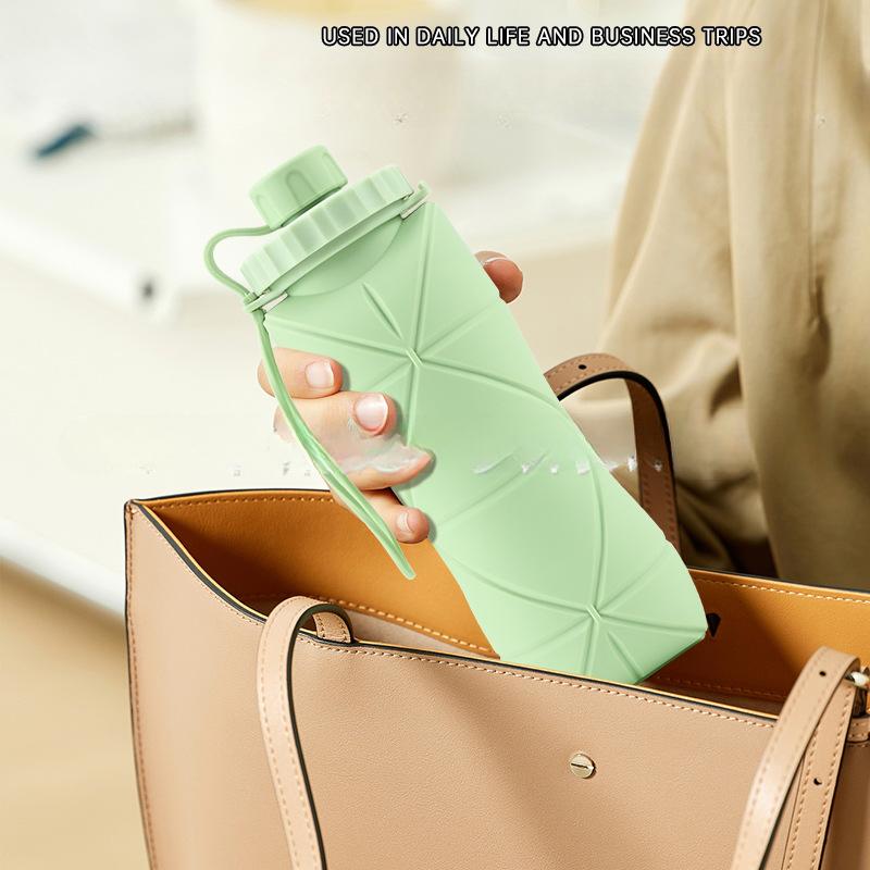 Легкая спортивная бутылка пищевого качества Складная силиконовая чашка для воды Легко носить Дорожная бутылка для воды Просторная телескопическая чашка для воды