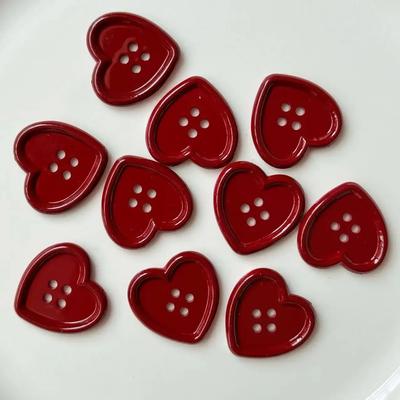 10 шт. японские винтажные винно-красные сердечки-пуговицы женское пальто свитер кардиган DIY Deco милые девушки шляпа одежда швейные аксессуары