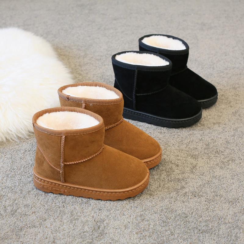 TWINFLAMES Winter Children Boy Girl Reverse Velvet Short Snow Boots Baby Warm Plush Shoes Kids Snow Boots Otton Shoes