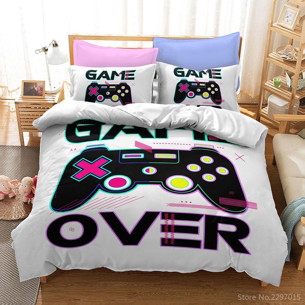 Fashion Black Family Game Gamepad 3d Bedding Set Adult Kids Gifts Pillowcase Duvet Cover Sets Bedroom Decor King Bed Linen Sets