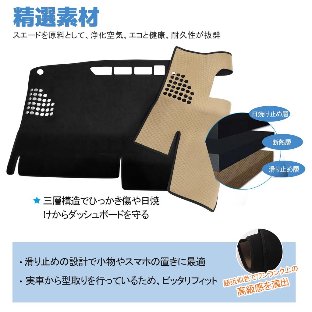 POWER PANDA Коврик на приборную панель для нового 2022 года Защитный интерьер от солнца Замша Черный Voxy/Noah (90 Серия) ZWR9#W/MZRA9# (С января по настоящее время) - Материал,