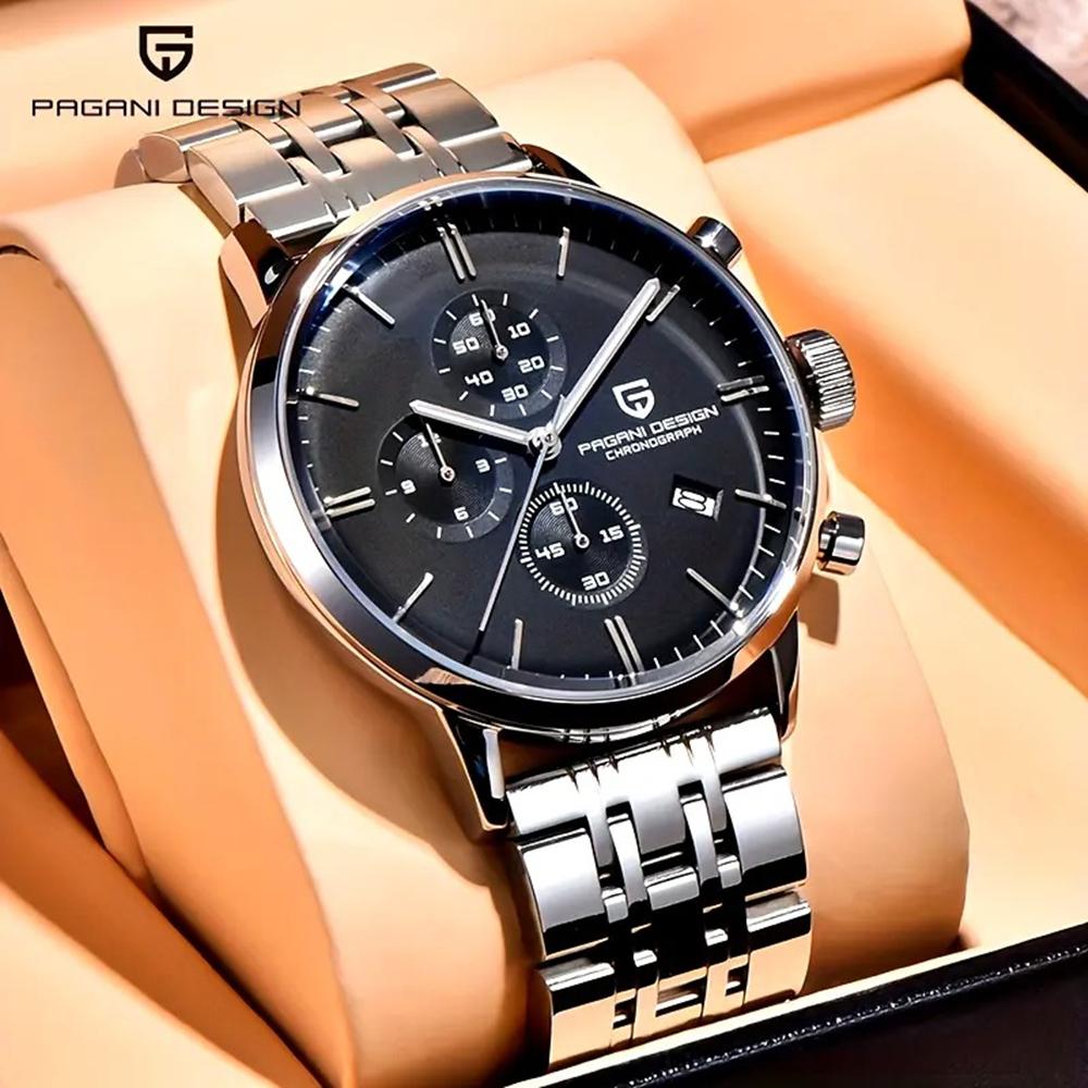 New PAGANI DESIGN Top Brand Men's Multifunctional Sports Quartz Watches VK67 stainless steel Chronograph Relogio Masculino