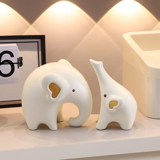 1 пара статуэток слонов из смолы минималистичные фигурки слонов домашний офис настольный декор