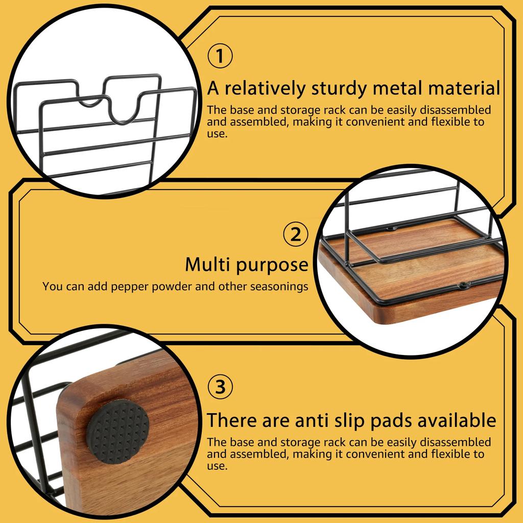 Napkin Holder Metal Table Napkin Holder with Weighted Base Multipurpose Napkin Salt and Pepper Dispenser for Kitchen Countertop