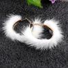 Girls Atmospheric Hyperbole Women Mink Hair Fur Oversized Large Pom Pom Big Hoop Earrings for Women 2022