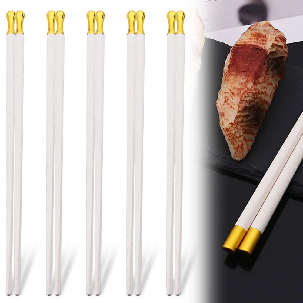 5 пар японских и китайских палочек для еды, палочки для суши, многоразовые металлические корейские палочки для еды, здоровая посуда из сплава, брюки-чинос