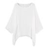 Women's Big Size Loose Cotton Linen Nine Sleeve Top T-Shirt