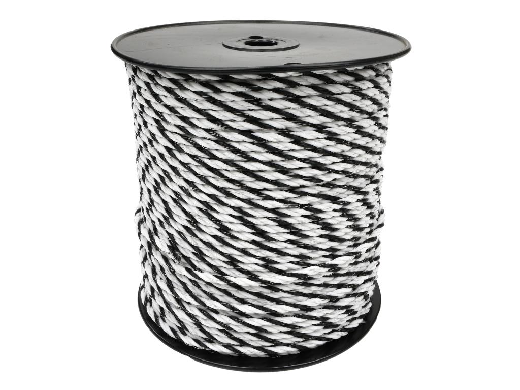 Plecionka, Do Elektryzatora 5Mm, 6X0,20Mm Ss Biało-Czarna 200M, Royal Farm
